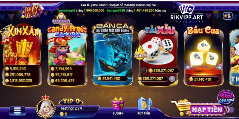 Trò Chơi Ở Sảnh Game Rikvip